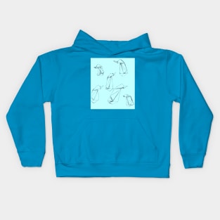 Blue Paper Penguins Kids Hoodie